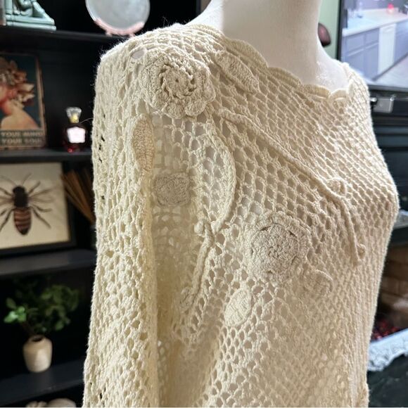 Hillary Paige vintage crochet floral tunic top dress size Small - Picture 3 of 11